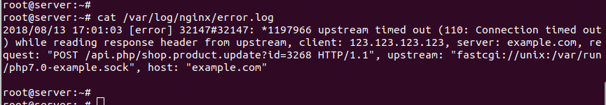 upstream timed out в Nginx
