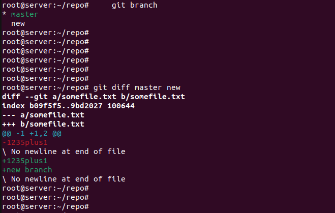 git diff branches